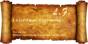 Leichtman Fernanda névjegykártya